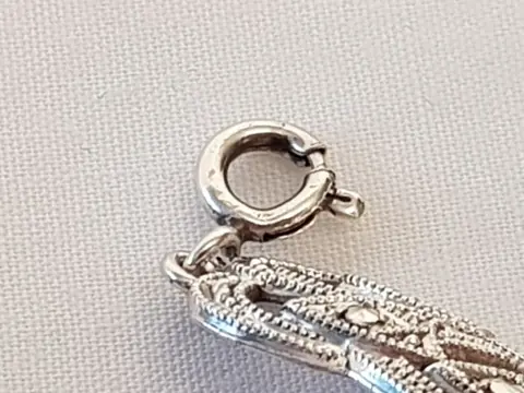 Gaaf antiek Zilveren dames armband met ajourwerk en gezette markasieten. - 835 Zilver - Armband