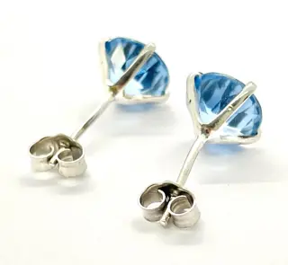 "NO RESERVE PRICE" - 9 kt. Witgoud - Oorbellen - 5.00 ct Topaas