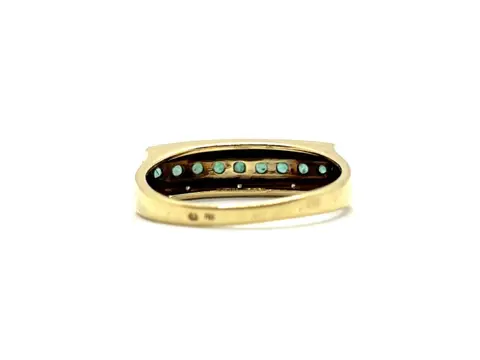 NO RESERVE - 18 karaat Geel goud - Ring - 1.20 ct Smaragd - Diamanten