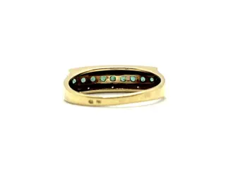 NO RESERVE - 18 karaat Geel goud - Ring - 1.20 ct Smaragd - Diamanten