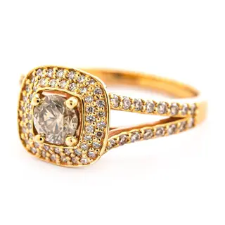 0.98 tcw Diamond Ring - 14 karaat Geel goud - Ring - 0.51 ct Diamant - 0,47 ct diamanten - geen minimumprijs