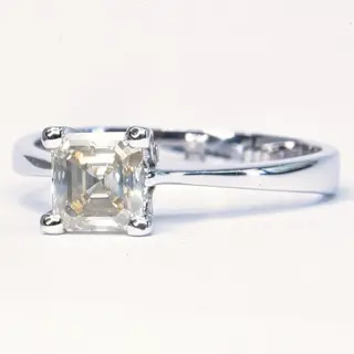 1.03 ct Natural Fancy Light Yellowish Gray SI2 - 14 karaat Witgoud - Ring - 1.03 ct Diamant - Geen minimumprijs