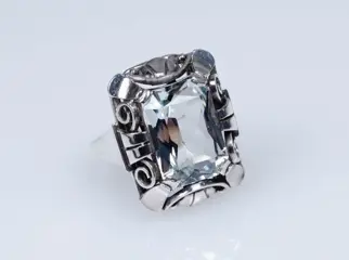 Zilver - Ring - 5.00 ct - Aquamarijn (getest)