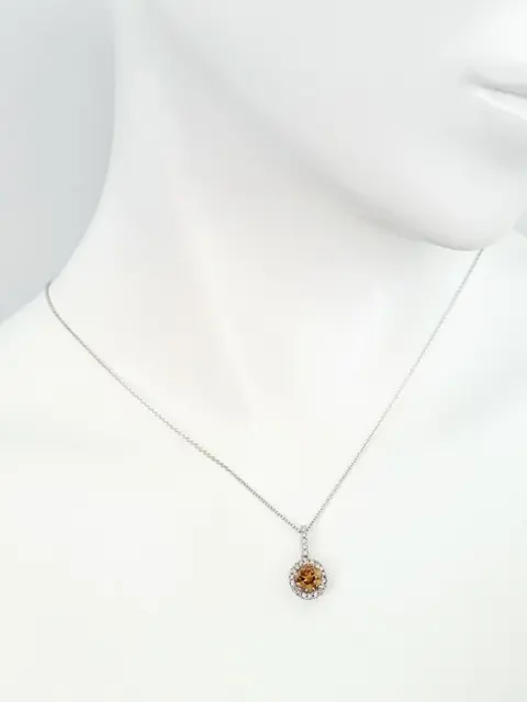 1.24 tcw Fancy and Pink Diamond Pendant - 14 karaat Witgoud - Hanger - ***Geen minimumprijs***