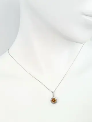 1.24 tcw Fancy and Pink Diamond Pendant - 14 karaat Witgoud - Hanger - ***Geen minimumprijs***