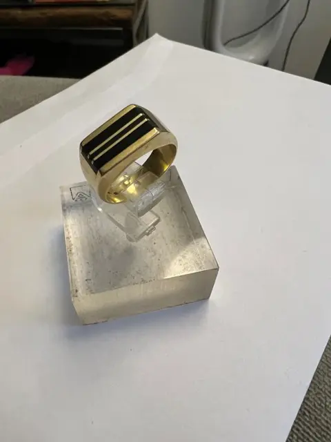 14 karaat Geel goud - Ring - onyx