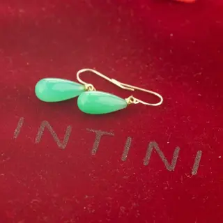 Intini Jewels - 18 karaat Geel goud, Goud - Oorbellen - chrysopraas