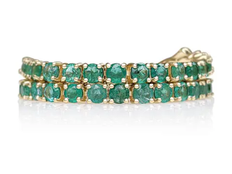 5.87 Carat Natural Emerald Tennis Riviera - 14 karaat Geel goud - Armband - GEEN RESERVE