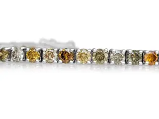5.69 Carat Fancy Colors Diamond Tennis Riviera - 14 karaat Witgoud - Armband - GEEN RESERVE