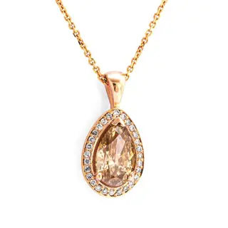 1.08 tcw SI1 Diamond Pendant - 14 karaat Rosé goud - Collier met hanger - 1.00 ct Diamant - Diamanten van 0,08 ct - geen minimumprijs