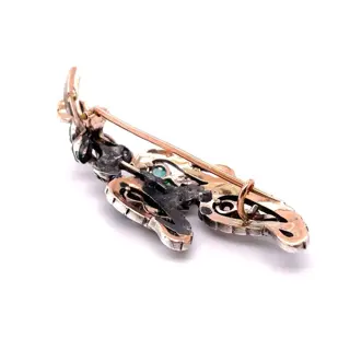 Gemengd Geel goud, Goud, Witgoud, Zilver - Broche - 0.68 ct Diamant - Diamanten