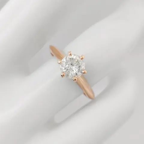 0.90ct D/SI Diamond Ring - 14 karaat Rosé goud - Ring - ***GEEN RESERVEPRIJS***