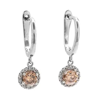 1.19 tcw Diamond Earrings - 14 karaat Witgoud - Oorbellen - 1.03 ct Diamant - Diamanten van 0,16 ct - geen minimumprijs