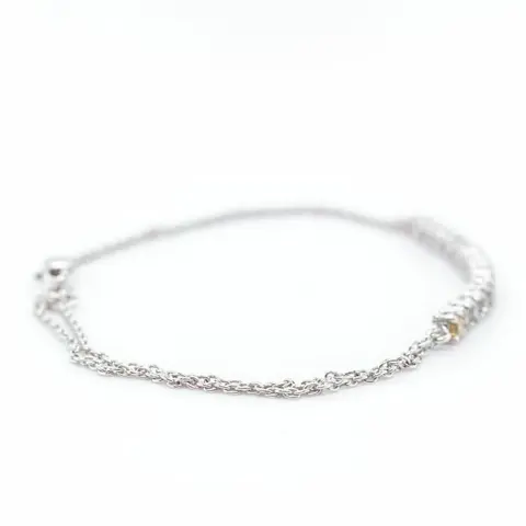 No reserve price - 1.00 tcw - 14 karaat Witgoud - Armband Diamant