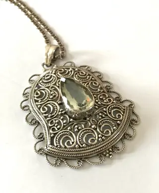 925 Zilver - Collier met hanger Aquamarijn