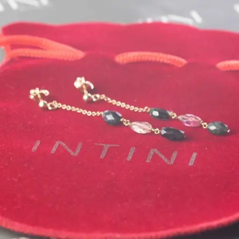 Intini Jewels - 18 karaat Geel goud, Goud, Rosé goud, Witgoud - Oorbellen - 7.00 ct Toermalijn