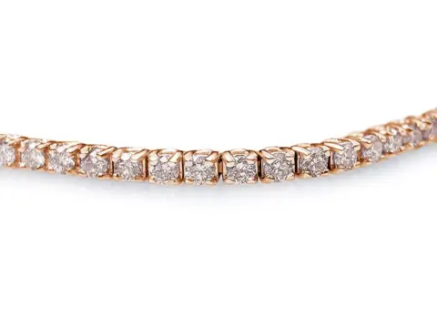 2.25 Carat Fancy Color Diamond Tennis Riviera - 14 karaat Rosé goud - Armband - GEEN RESERVE