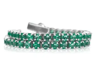 5.80 Carat Natural Emerald Tennis Riviera - 14 karaat Witgoud - Armband - GEEN RESERVE