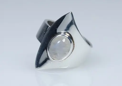 925 Zilver - Ring - Maansteen - modernistisch - massief