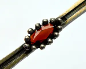 925 Zilver - Broche - 1.00 ct Granaat