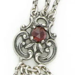 835 Zilver - Collier met hanger - 14.29 ct Granaat