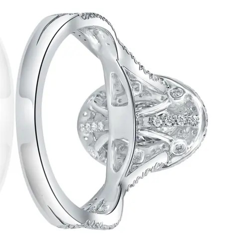 1.72CTW diamonds I/VS2 Marquise cut 0.72CT center stone and 1.00CT VS clarity side stones - GIA Lab - 18 karaat Witgoud - Ring Diamant