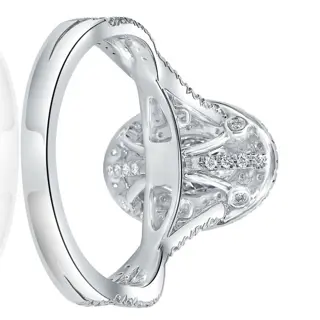 1.72CTW diamonds I/VS2 Marquise cut 0.72CT center stone and 1.00CT VS clarity side stones - GIA Lab - 18 karaat Witgoud - Ring Diamant