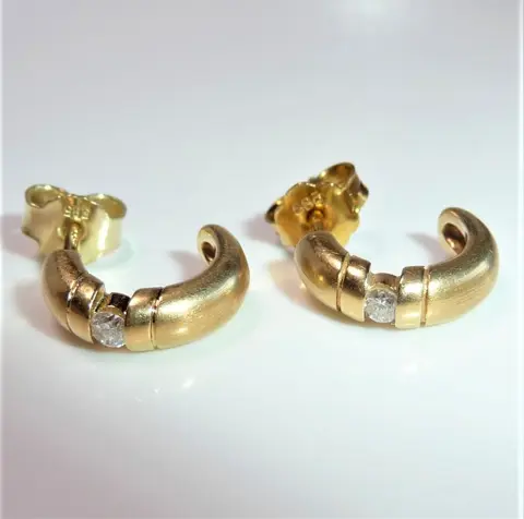 14 karaat Geel goud - Oorbellen - 0.10 ct