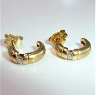 14 karaat Geel goud - Oorbellen - 0.10 ct