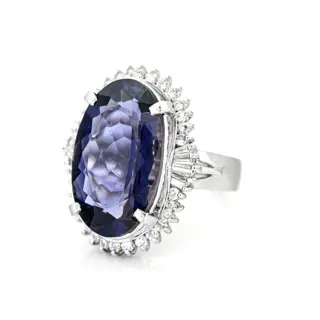 9.16 tcw Amethyst Ring Platina - Ring - 8.53 ct Amethist - Diamanten van 0,63 ct - geen minimumprijs