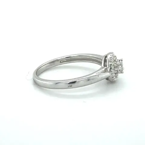 Platina - Ring - 0.10 ct Diamant - Diamanten