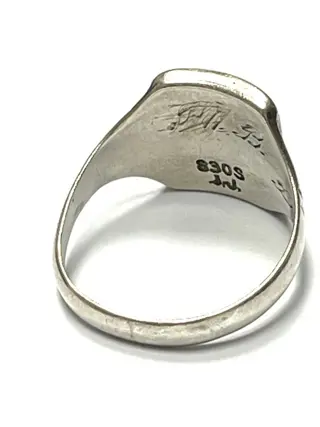 Men's Ring Art Deco Enamel - 800 Zilver - Ring