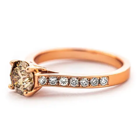 1.24 tcw Diamond Ring - 14 karaat Rosé goud - Ring - 1.01 ct Diamant - Diamanten van 0,23 ct - geen minimumprijs