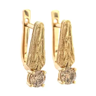 1.18 tcw Diamond Earrings - 14 karaat Geel goud - Oorbellen - 1.18 ct Diamant - Geen minimumprijs