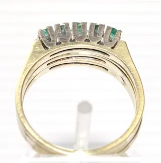Set of 3 - 14 karaat Geel goud, Witgoud - Ring - Robijnen, Saffieren, Smaragden