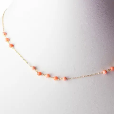 Intini Jewels - 18 karaat Geel goud, Goud - Halsketting - 12.30 ct Koraal