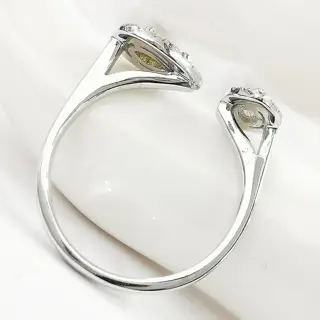 0.40 ct vs fancy greenish yellow & 0.26 ct & 0.26 vs fancy pink diamonds designer ring - 14 karaat Witgoud - Ring Diamant - Diamanten, AIG gecertificeerd zonder reserve