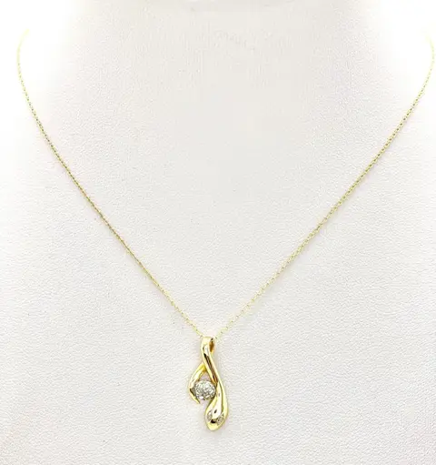 "NO RESERVE"Serpent - 18 karaat Geel goud - Collier met hanger - Diamanten