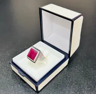 925 Zilver - Ring Robijn