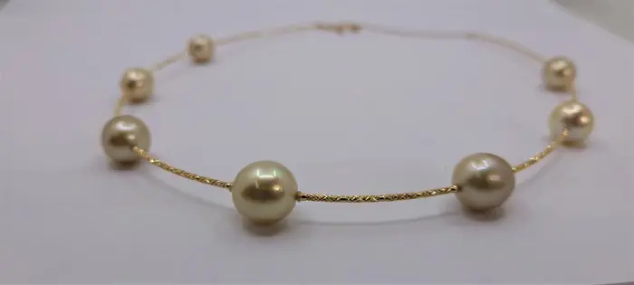 11x13mm Golden South Sea Pearls - 18 karaat Geel goud - Halsketting