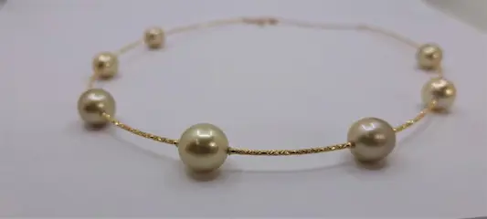 11x13mm Golden South Sea Pearls - 18 karaat Geel goud - Halsketting