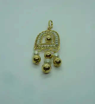 18 karaat Geel goud - Hanger Zoetwater parel