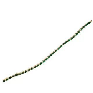 6.10ct Emerald Bracelet - 14 karaat Geel goud - Armband - ***GEEN RESERVEPRIJS***