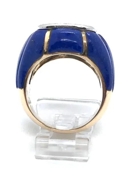 18 karaat Geel goud - Ring - 0.66 ct Diamant - Lapis lazulis