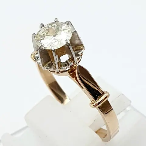 Geel goud, Witgoud - Ring - 0.78 ct Diamant