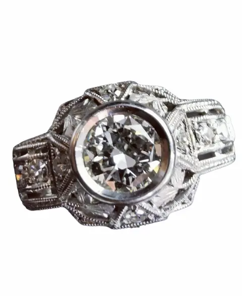 18 karaat Witgoud - Ring - 0.60 ct Diamant - Diamanten