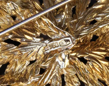 18 karaat Goud - Broche - kralen