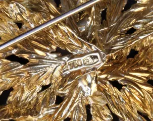18 karaat Goud - Broche - kralen