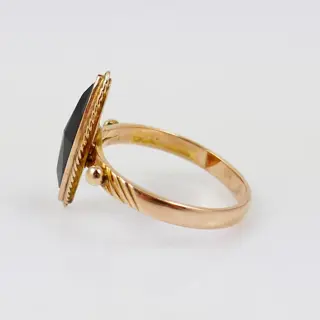 14 karaat Geel goud - Ring Granaat