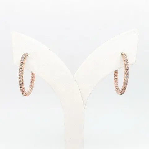 IGI Certified 1.00ct Pink Diamond Earrings - 14 karaat Rosé goud - Oorbellen - ***GEEN RESERVEPRIJS***